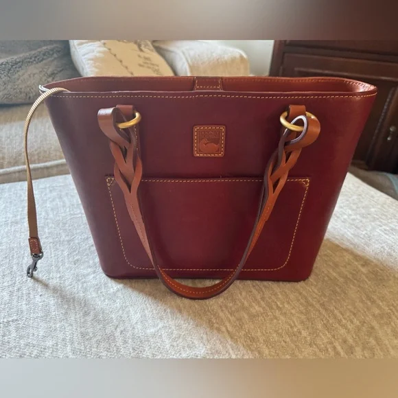 Dooney & Bourke Florentine Leather Bordeaux Gretchen Tote - Picture 6 of 9